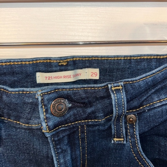 Levi’s 721 High Rise Blue Skinny Jeans Size 29 Excellent Condition - Picture 3 of 3